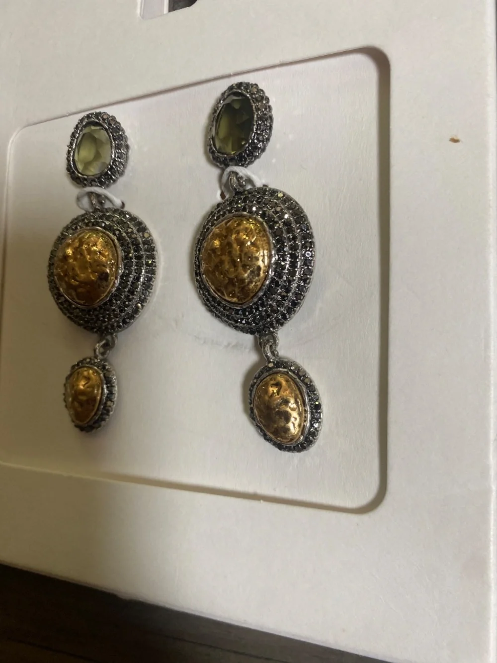 NWT Zara Triple Bejewelled Dangle Earrings